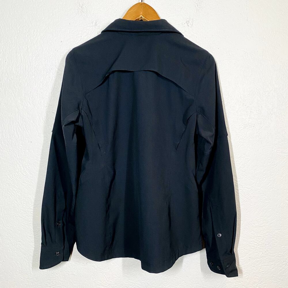 Columbia Long Sleeve Hidden Button Shirt Black Fishing Sport Casual - L - Picture 3 of 4